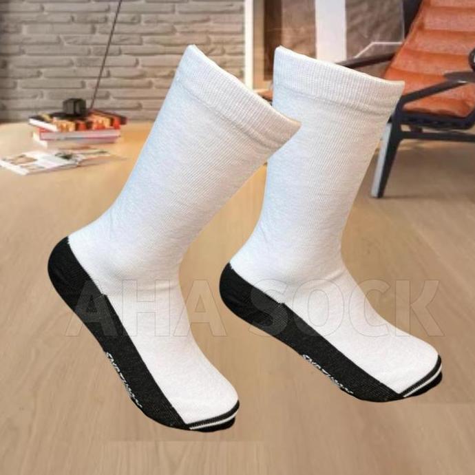 12 PASANG KAOS KAKI ANAK SEKOLAH SD SMP SMA PUTIH TELAPAK HITAM DAN HITAM TUNAS TEBAL FASHION LABEL 