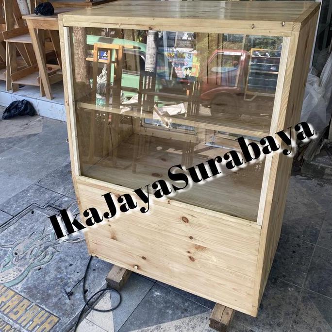 Promo Etalase kayu jati belanda Diskon