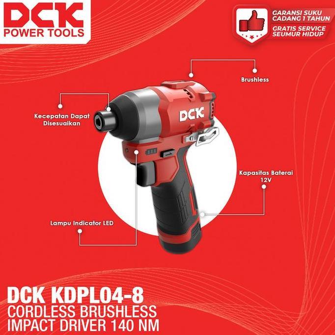 Terjangkau Dck Cordless Brushless Impact Driver Torsi 140 Nm Kdpl04-8 / Mesin Obeng Impact Baterai 1