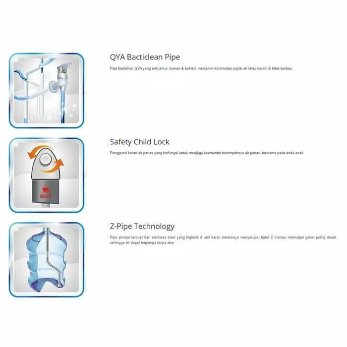 Sanken Standing Galon Bawah Dispenser 3 Kran Stainless Steel