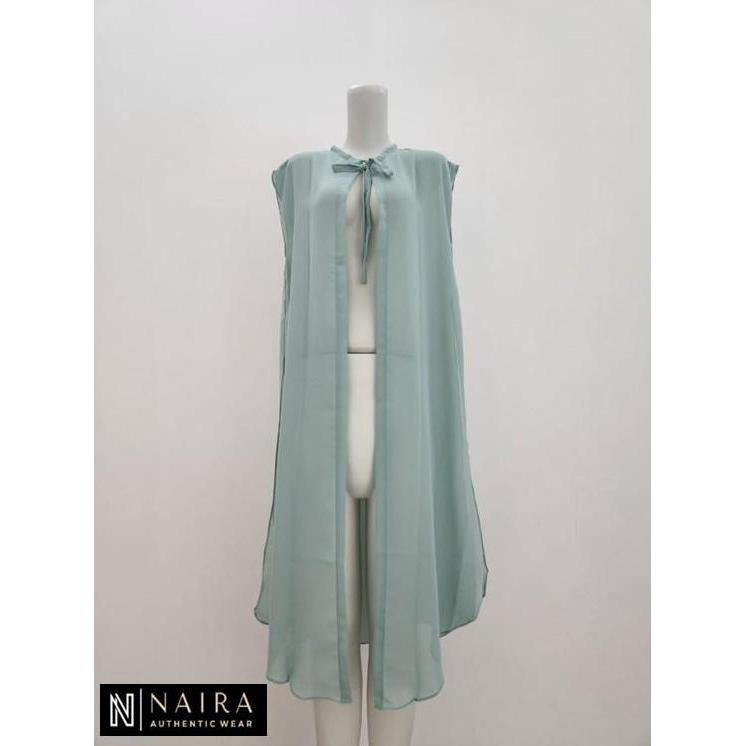 Cardigan Tali Belah Samping - Outer Ceruty Babydoll - Tanpa lengan - Rompi - long outer - Kanaya tre