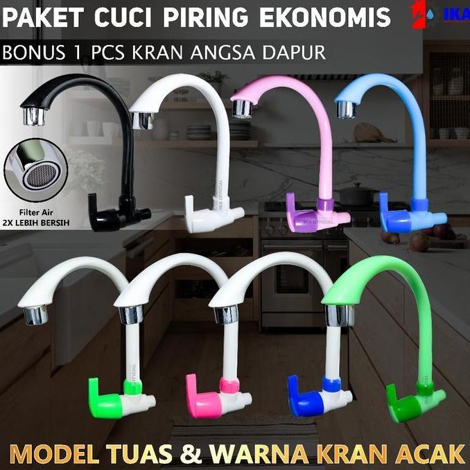 GRASSSTEKNO PAKET TERMURAH Bak cuci piring Kitchen sink stainless steel 50x40cm Bonus Kran Angsa Cuc