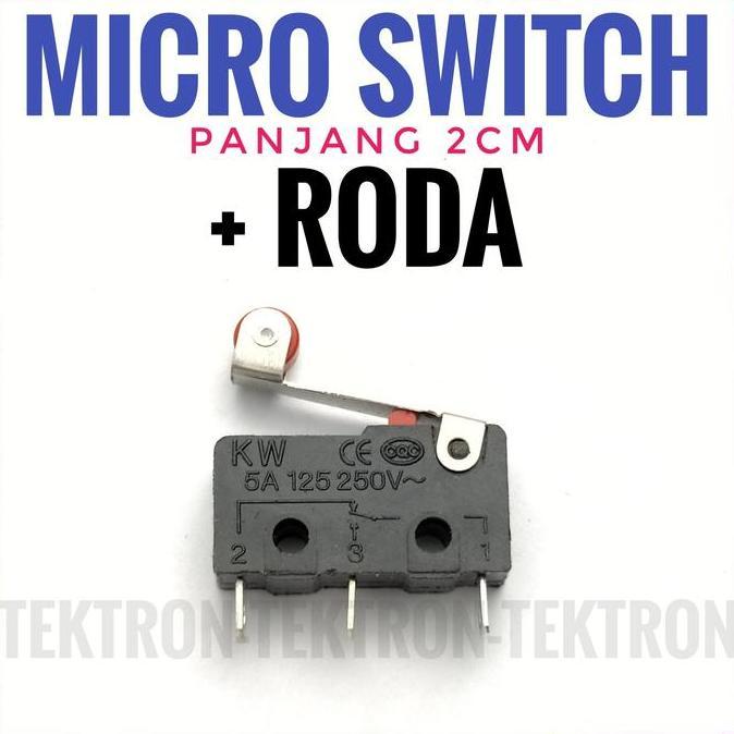 Update (1) Micro Switch 3pin SPDT 5Amp 2cm Plus Roda Limit 3p 5A sw pintu jendela tek70n Segera Dapa