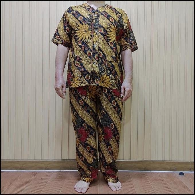 Adya - Set Piyama Batik Pria Dewasa Ukuran Jumbo Celana Panjang Katun (TERBAIK) (TERBARU) (TERMURAH)