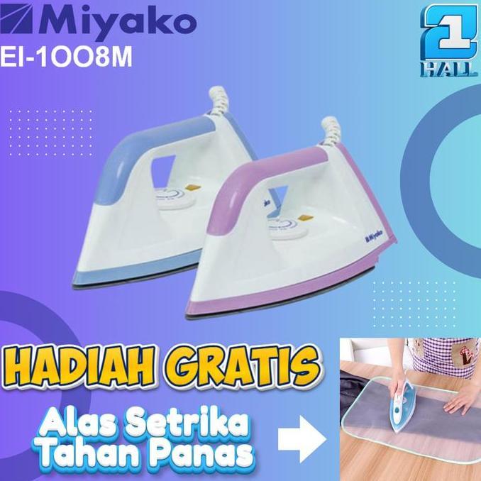 TERLARIS - MIYAKO EI-1008 M Miyako Setrika Listrik Setrika Miyako EI1008M Gosokan Miyako Dry Iron Mi