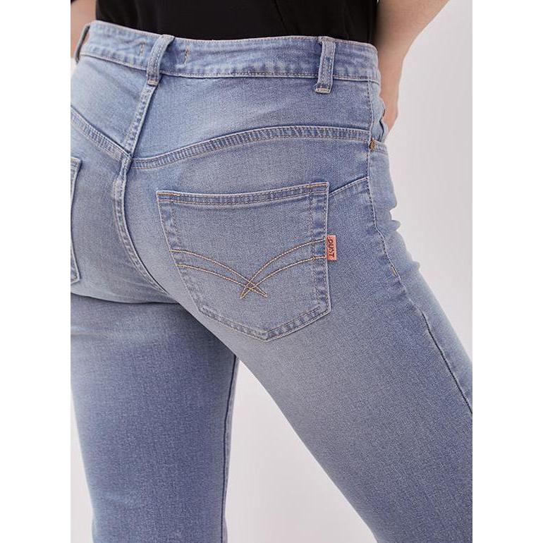 DUST Celana Cropped Cutbray Jeans Ranaya Medium Light Blue Comfease (D.3827) (TERBAIK) (TERBARU) (TE