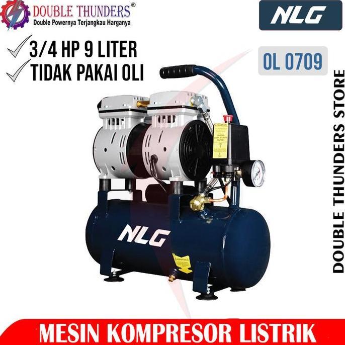 Murah Izumi Max Om0709 Mesin Kompresor Angin Oilles Tanpa Oli 3/4Hp 9Liter