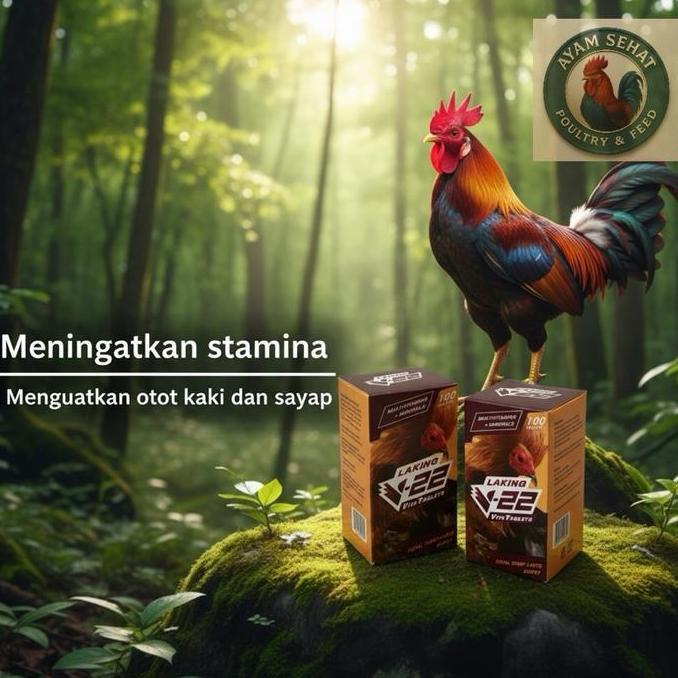 V22 LAKING BELMAN - Vitamin Super Original Filipina, Suplemen Ayam untuk Meningkatkan Stamina & Perk