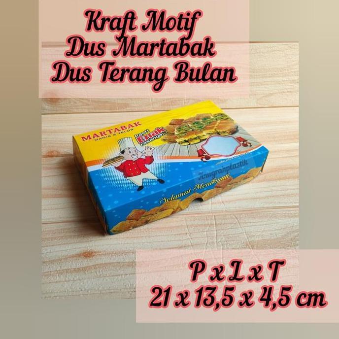 DUS MARTABAK KRAFT MOTIF DAN DUS KOTAK TERANG BULAN KRAFT MOTIF PER PACK
