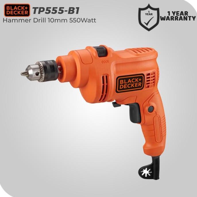 Diskon Black+Decker Bor Listrik Impact 10Mm 550Watt Tp555
