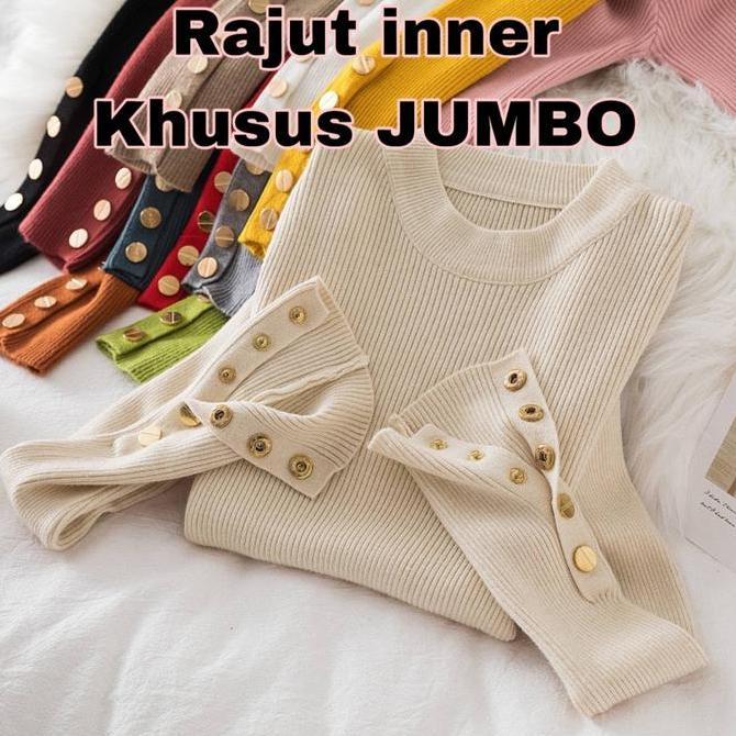 Gs - Versi Jumbo Atasan Button Knit Baju Rajut Jumbo Inara | Korean Style Iner Inara Hijab Manset Bi