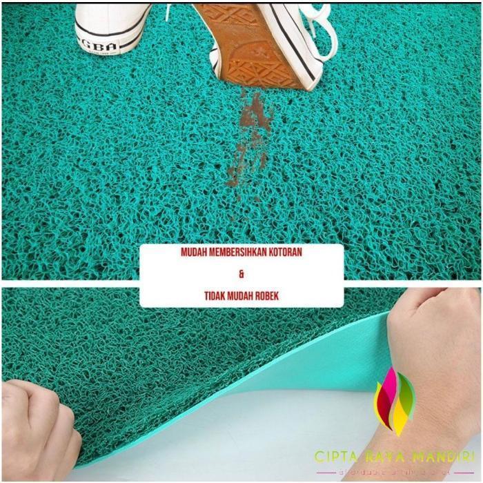 (Crm) Karpet Mie Meteran 50 X 120Cm / Karpet Bihun Meteran / Keset Karpet Karet Mie Bihun Polos Teba