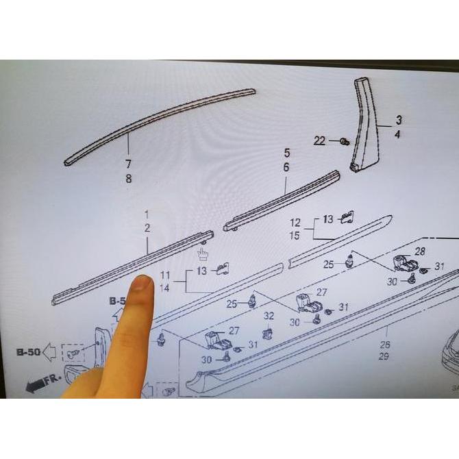Pelipit - Plipit - Garnish - Molding Karet List Bawah Kaca Jendela Pintu Luar Honda Jazz Gd3 City Gd