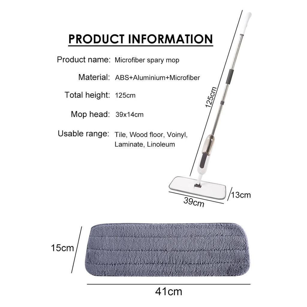 Art-003 Soha Alat Pel Lantai Plus Penyemprot Air Biasa / Air Sabun / Water Spray Mop Kain Microfiber