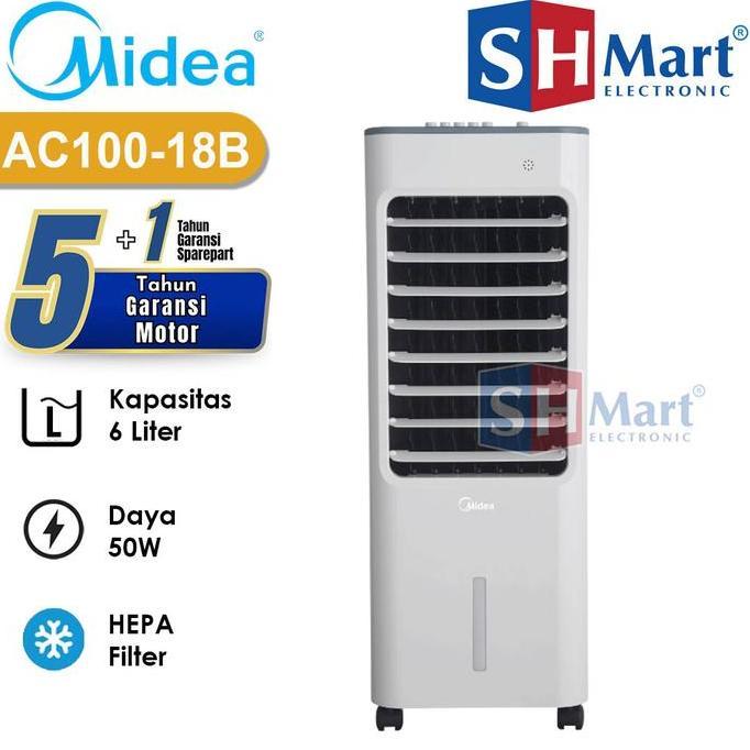 AIR COOLER MIDEA AC100-18B KAPASITAS 4,8 LITER PENYEJUK UDARA AC10018B GARANSI RESMI (MEDAN)