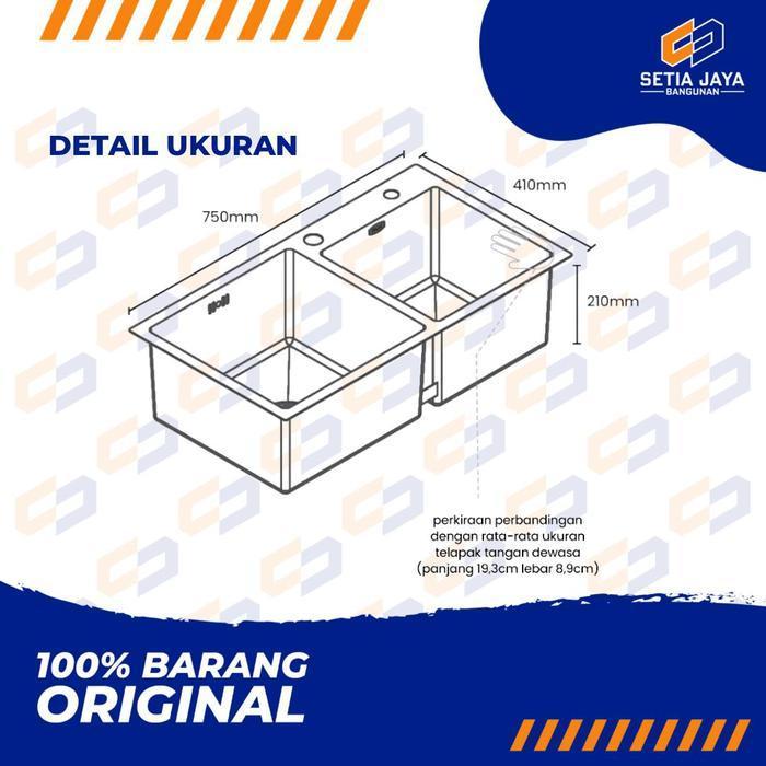 Sink / Tempat / Bak Cuci Piring Royal Stainless Steel Contempo Myra
