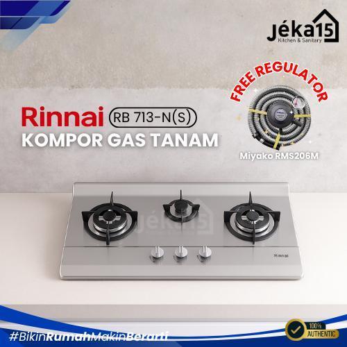 JEKA15 - Kompor Tanam | Kompor Kaca |RINNAI RB 713 N(S) 3 Tungku