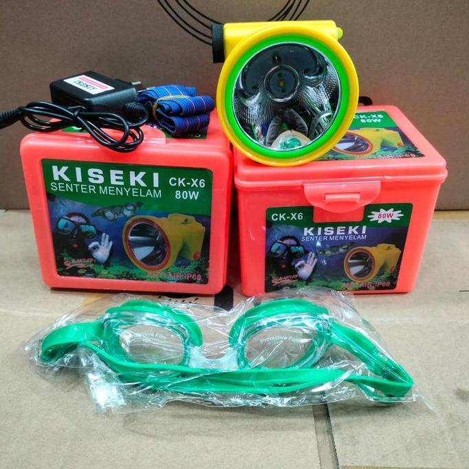 Murah Senter Kepala Selam Kiseki 80 Watt Ck-X6 Cahaya Putih