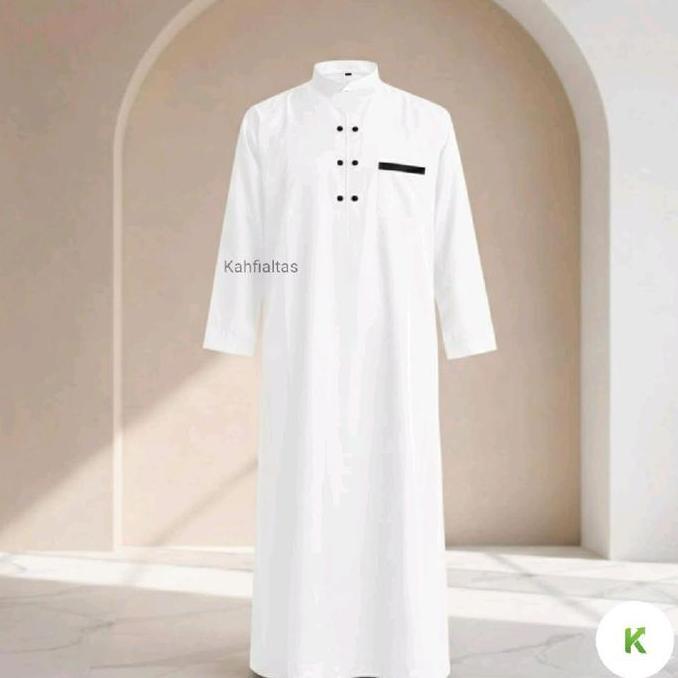 YUK CHECKOUT  jubah pria muslim pakistan jubah pria dewasa polos baju ramadan Gamis Panjang Hitam YU
