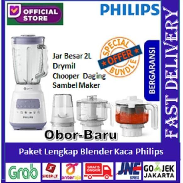 Paket Blender Philips Kaca HR2222 + Chopper Daging + Sambel Maker