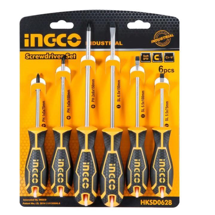Obeng Set Gagang Karet Ingco Hksd0628