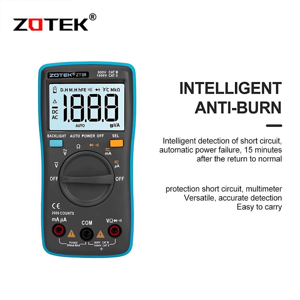 Avometer Digital Zotek Zt98 / Multitester Digital Zt98Original