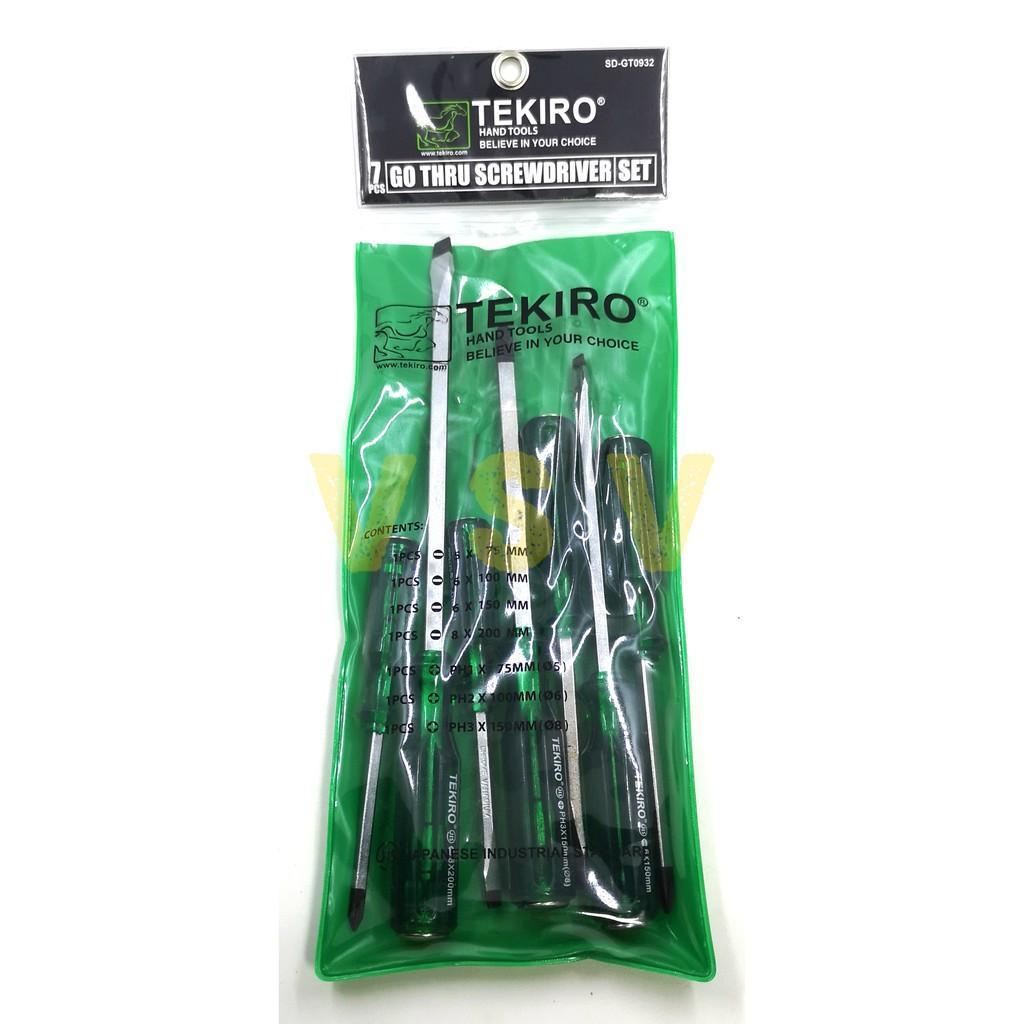 Tekiro Obeng Go Thru Set 7Pc / Obeng Set 7Pc / Obeng Tembus