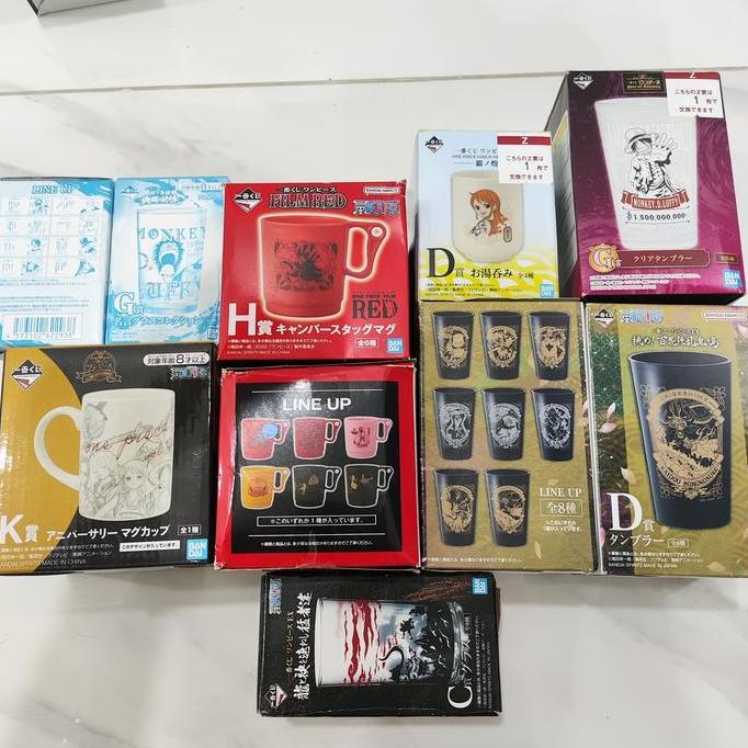 Ichiban Kuji gelas mug glass one piece Luffy bandai kaido kaca plastik