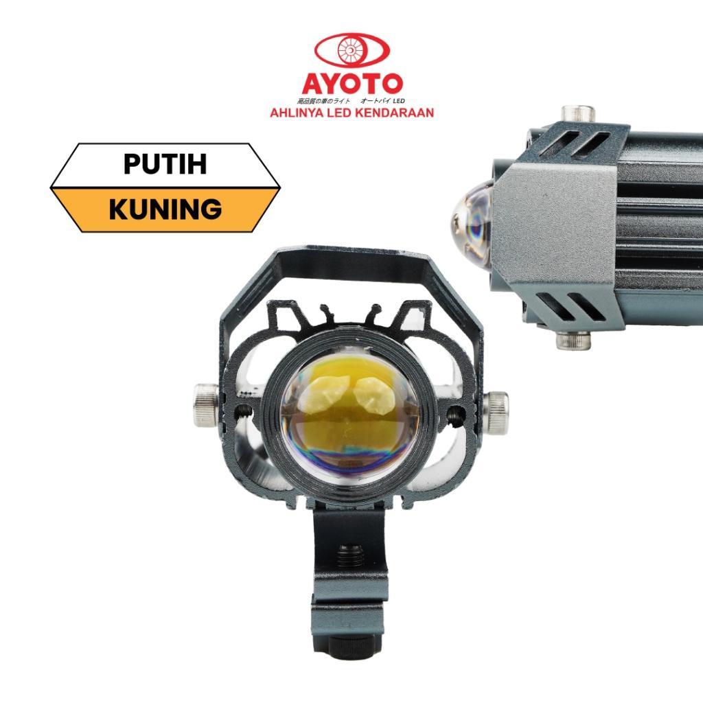 Lampu D2 Laser Lampu Tembak / Sorot Ayoto F02 Plus 23Watt 2 Warna Putih Kuning Waterproof