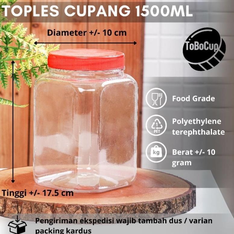 ISI 8 PCS TOPLES KOTAK 1.5 LITER/ TOPLES 1.5 LITER CUPANG/ TOPLES KUE KERING/ TOPLES KERIPIK/ TOPLES