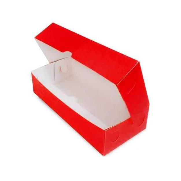 Kotak Kue Red Polos Box Brownies uk 22x10x5 Dus Bolu Gulung Roll Cake