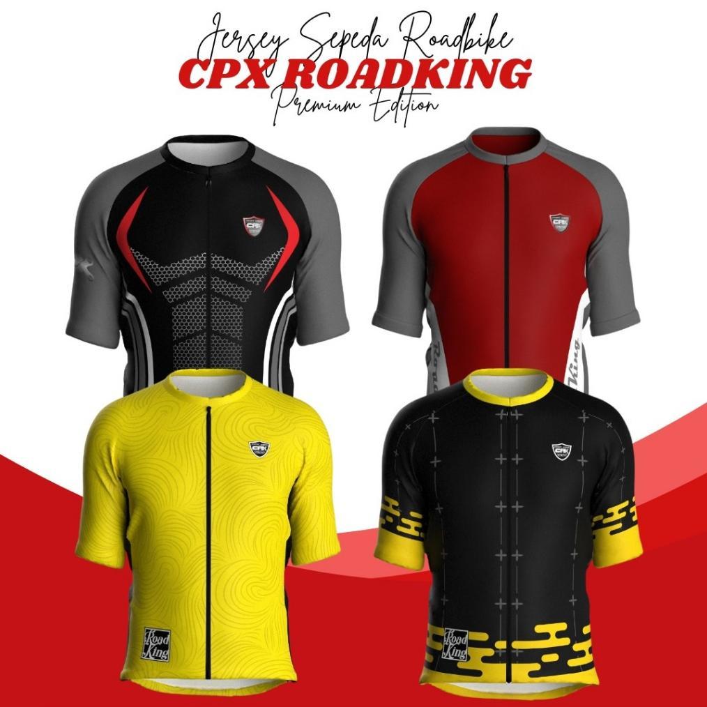 terbaru baju jersey sport sepeda roadbike pria tangan pendek cpx roadking full print