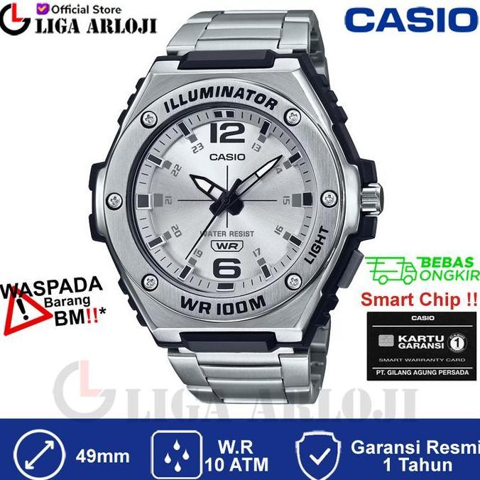 CASIO MWA-100HD-7AVDF Jam Tangan Pria Analog Stanless Putih MWA100HD