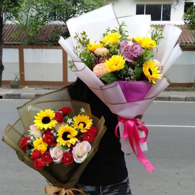 Buket bunga plastik buket artificial bunga plastik buket mawar plastik (TERBAIK) (TERBARU) (TERMURAH