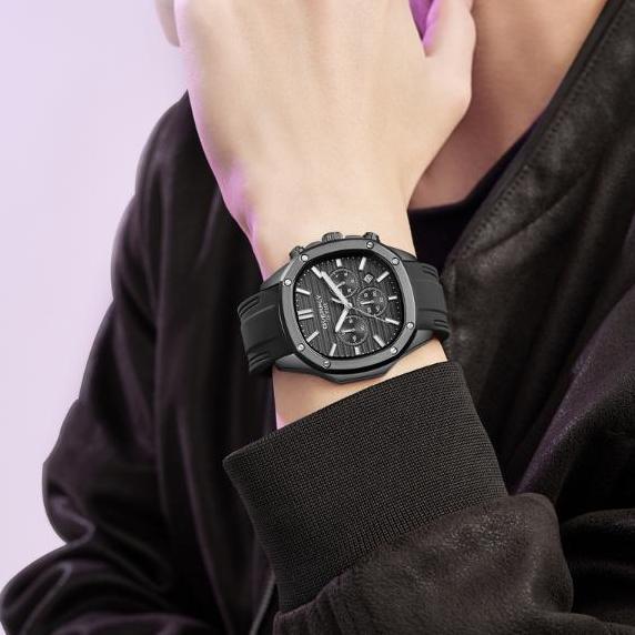 EYKI Jam Tangan Pria Silicon Hitam Chrono Terbaru Sport E3206L