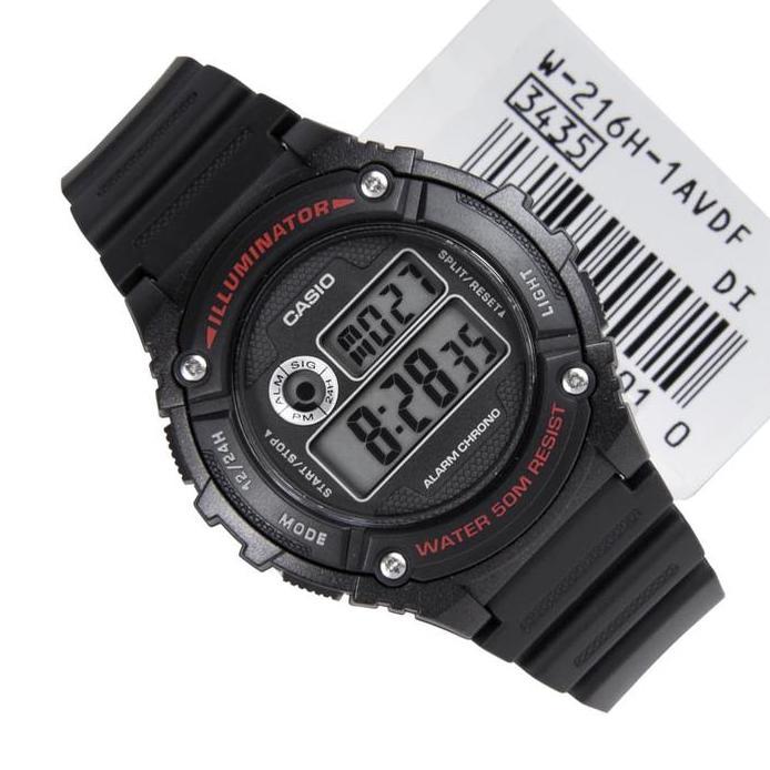 CASIO W-216H-1A - Jam Tangan Pria - Hitam