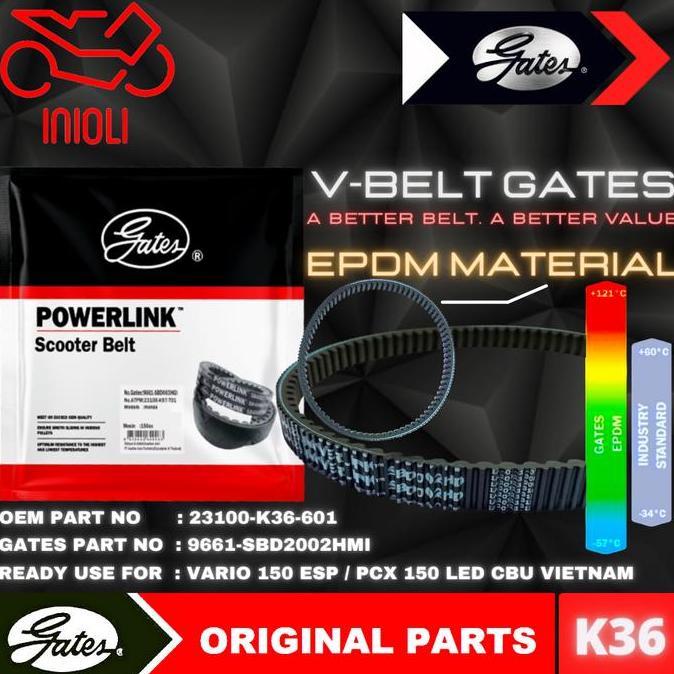 VAN BELT GATES V BELT V-BELT VBELT GATES POWERLINK HONDA VARIO 150 ESP PCX 150 CBU VIETNAM 23100-K36