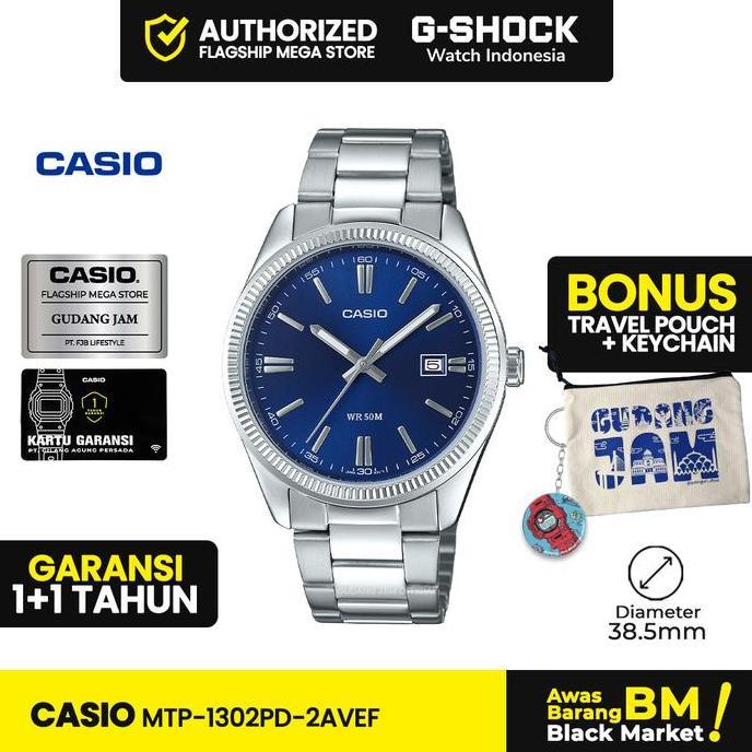 Casio General MTP-1302PD-2AVEF | Jam Tangan Pria Cowok | Analog Digital | Anti Air | Original | Casi