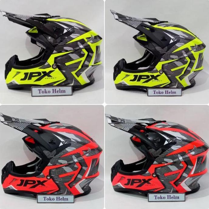 Helm trail JPX cross FOX1 motif X35 murah