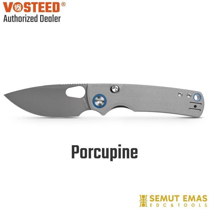Ready stock Vosteed Porcupine EDC Folding Knife 14C28N Blade Top Liner Lock G10 Micarta Handle Thumb