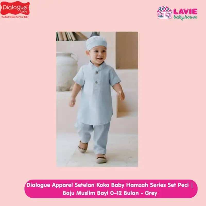 Dialogue Apparel Setelan Koko Baby Hamzah Series Set Peci | Baju Muslim Bayi 012 Bulan - Lavie Baby 