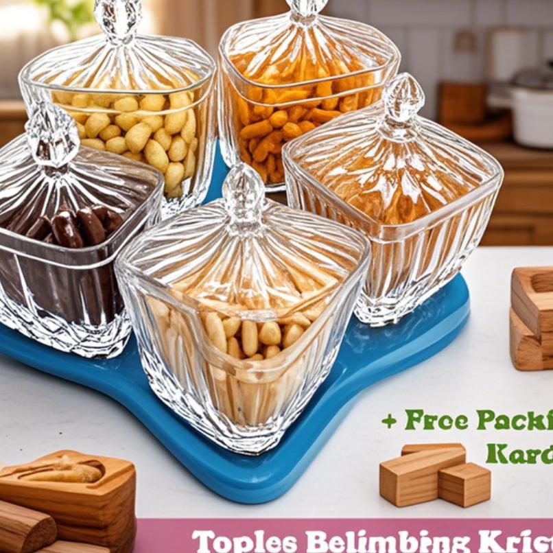 Cod Free Ongkir Calista Toples Belimbing Set 5 Pcs Toples Kristal Set Kue Lebaran 5 In 1 Lebaran Ter
