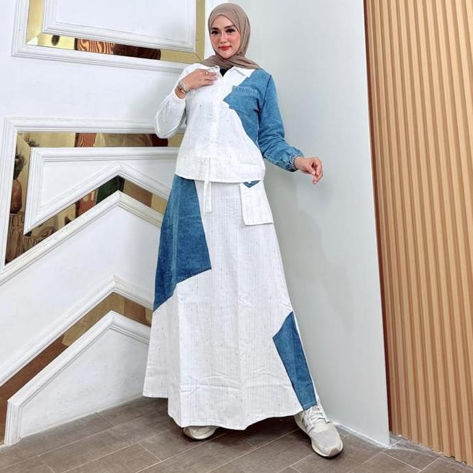 Takeru One Set Jeans Fashion Muslim Wanita Kekinian