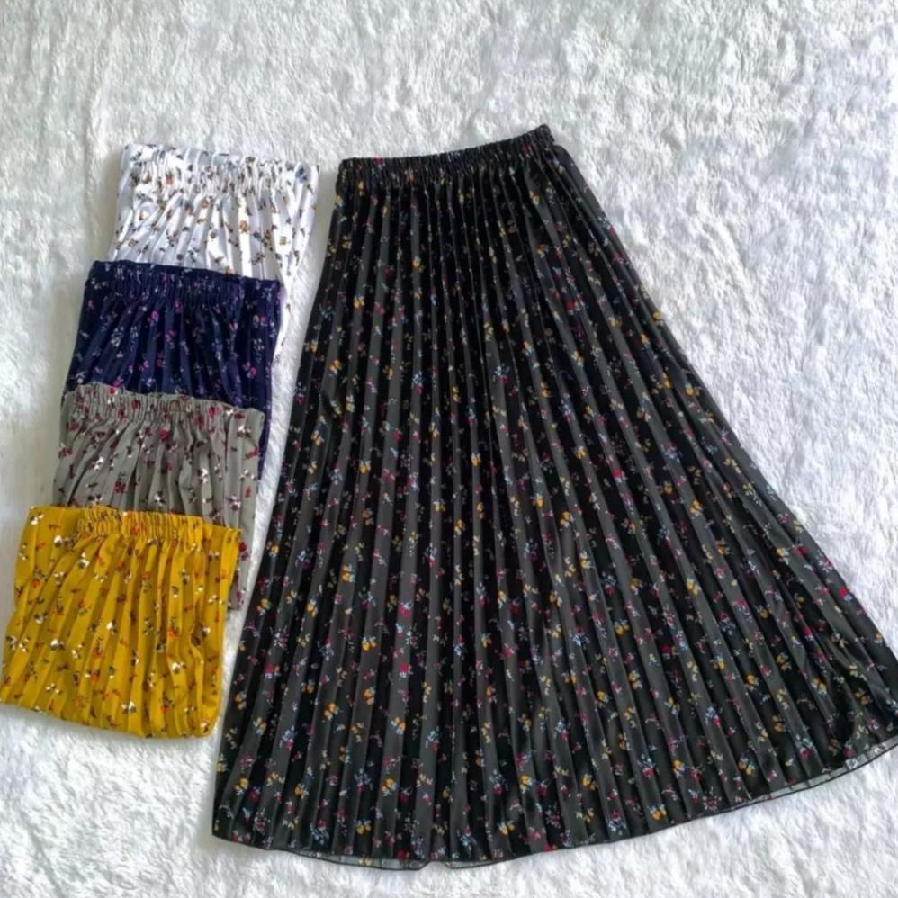 PRODUK VIRAL ROK PLISKET PREMIUM MOTIF BUNGA MELATI LILY DAILY // ROK PLISKET MOTIF BUNGA DAISY // R