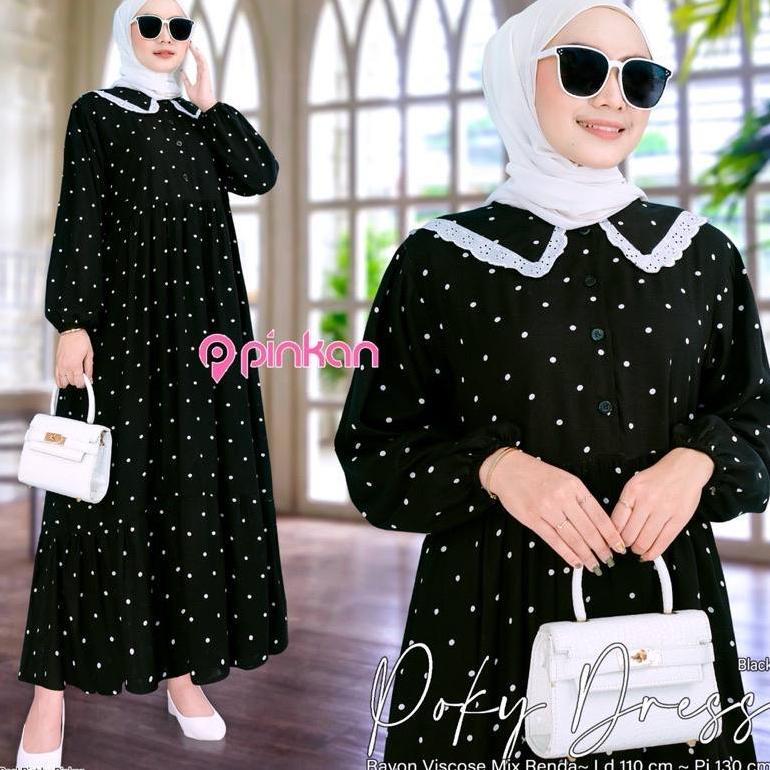 PRODUK VIRAL Poky Dress Gamis Rayon Wanita Muslim
