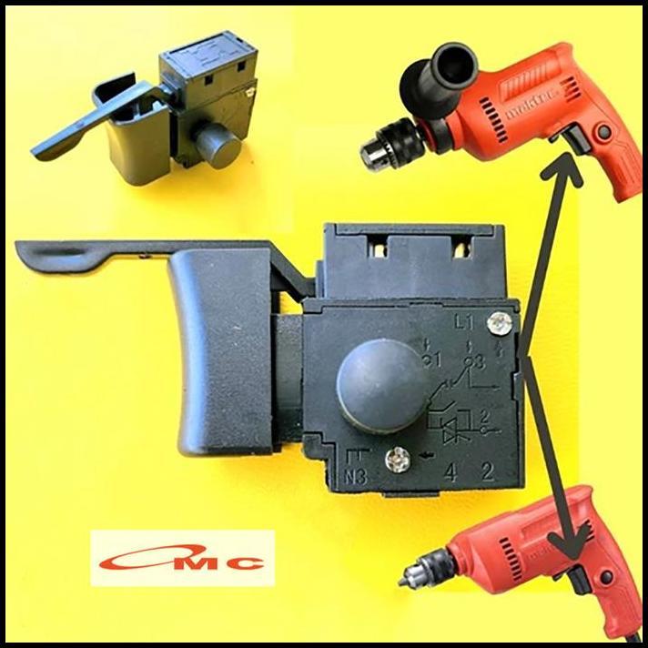 TERBARU SWITCH SAKLAR ON OFF MESIN BOR MAKTEC M 0600 MT60 MT80 MT60 80 MT603 M6412 HITAM ORI SAKLAR 