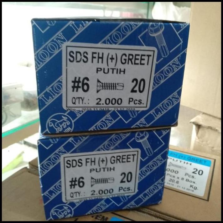 HOT DEAL SEKRUP GRC SDS #6X3/4 SEKRUP SDS FH (+) GREET PUTIH SKRUP KALSIBOARD CALCI BOARD KALSI GRC 