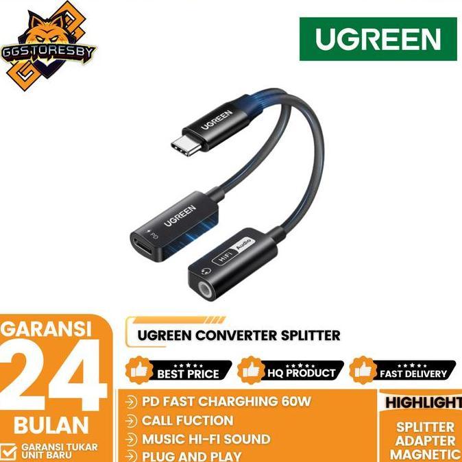 UGREEN Converter Splitter Iphone Type C To Jack 3.5mm DAC Open MIC