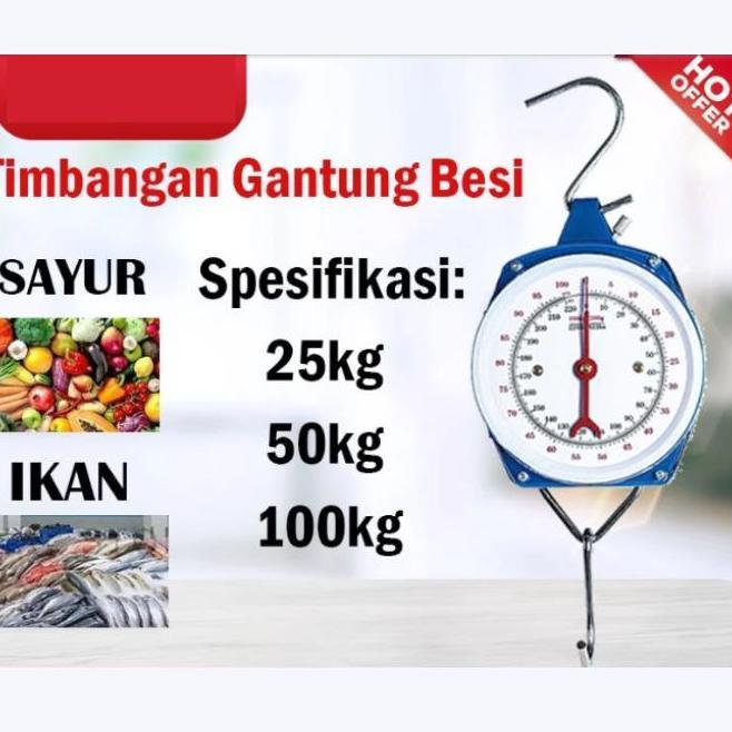 100Kg Timbangan Gantung Besi Timbangan Dus Jarum 100Kg Timbangan Gantung Manual 100 Kg