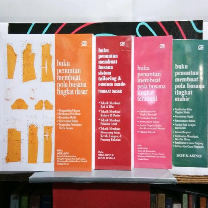 si_baybaystore - paket lengkap 4 buku penuntun membuat pola busana (tingkat dasar, sistem tailoring 